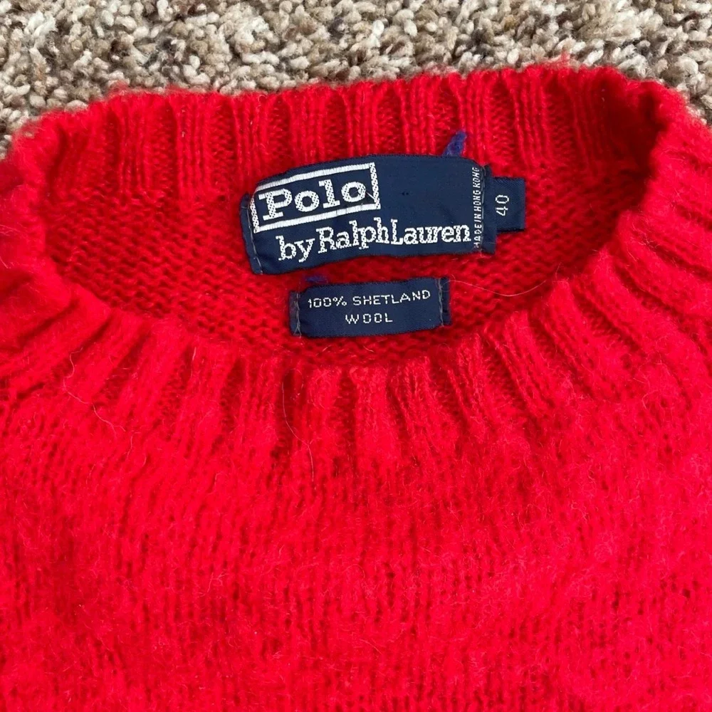 Polo Ralph Lauren Old Money Shetland Wool Sweater Mens Medium Vintage Preppy